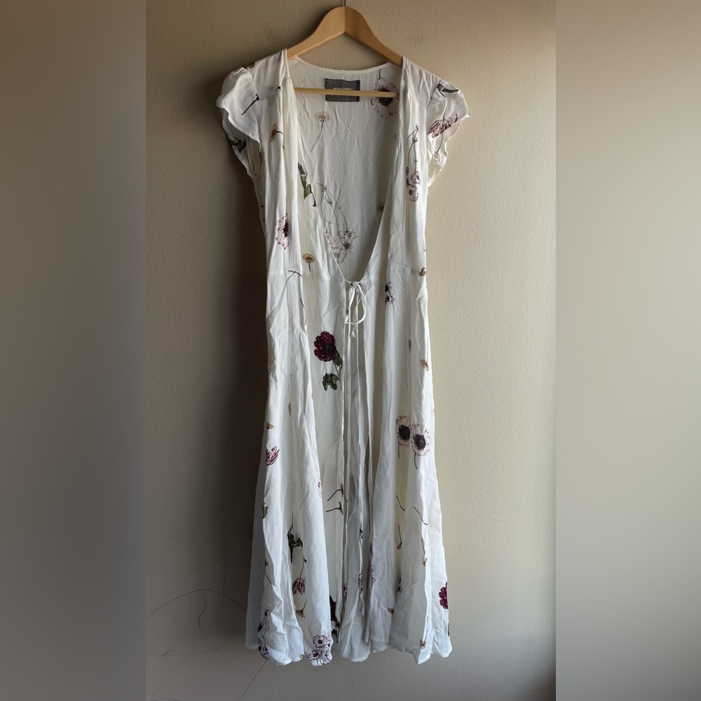 Reformation Women Floral White Wrap Maxi Dress Size XS